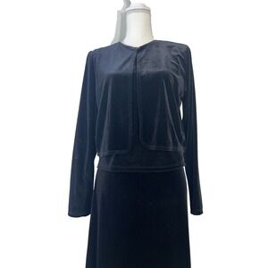 Vintage Holiday My Michelle 3 piece Black Velvet Maxi, Top & Shrug Whimsigoth